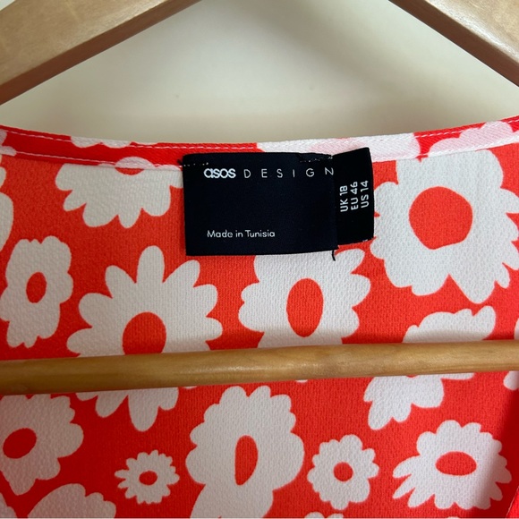 ASOS Red floral Minidress 14 - Picture 5 of 7